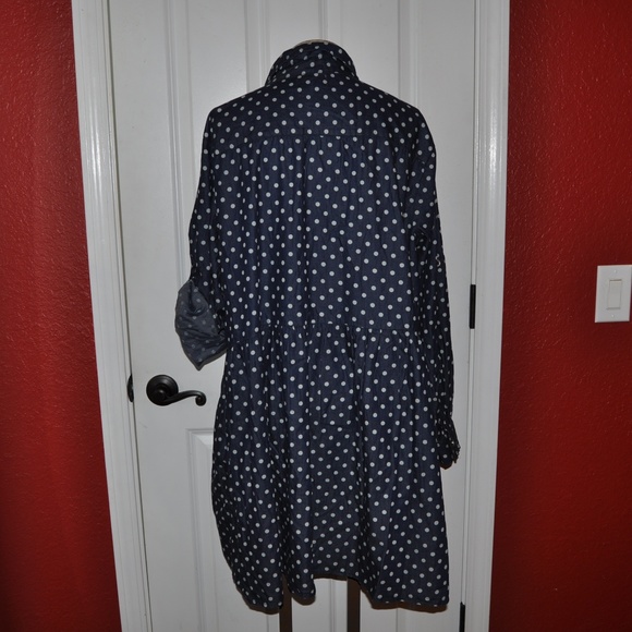 STEVIE & LINDSAY Polka-Dot Denim Shirt Dress [C9] - Picture 7 of 8